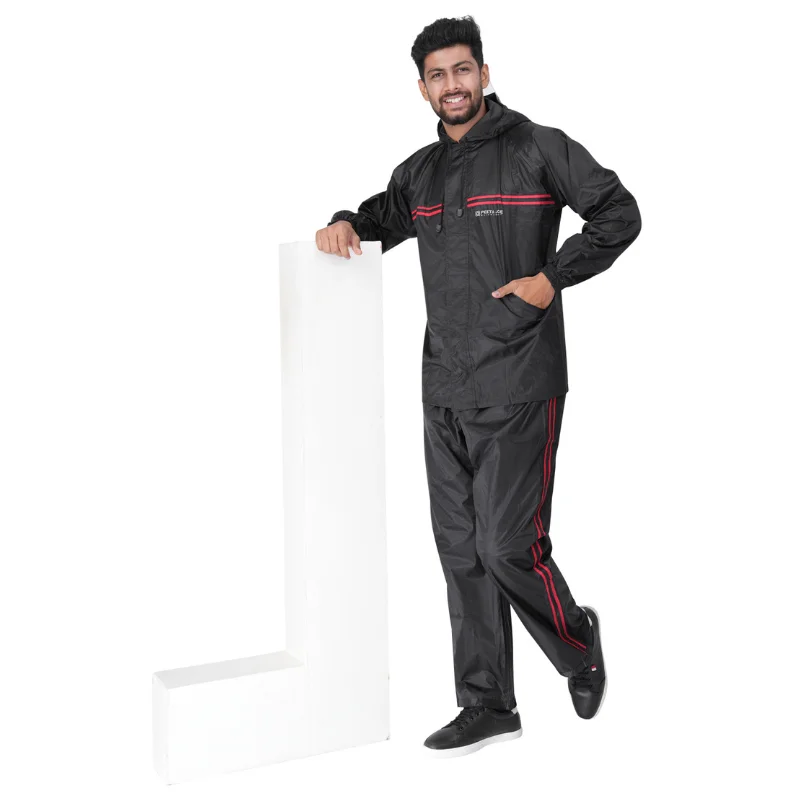 Peet & Joe Louis Men’s Black Striped Rainsuit