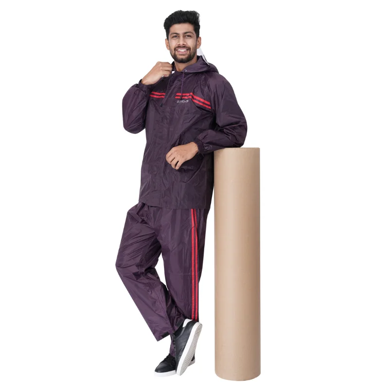 Peet & Joe Louis Men’s Dark Purple Striped Rainsuit