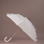 White Bridal Umbrella with embroidery